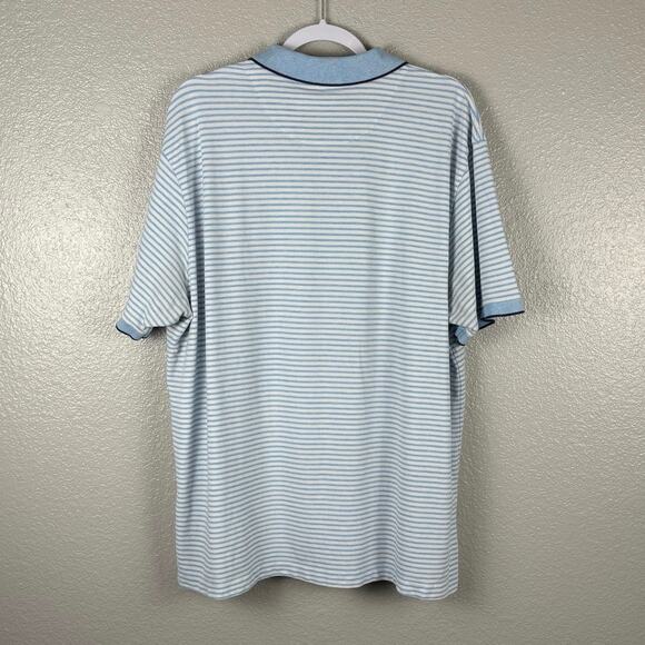 Club Room Blue and White Striped Collared 
Size XXL 100% Cotton Polo Shirt - Picture 6 of 6